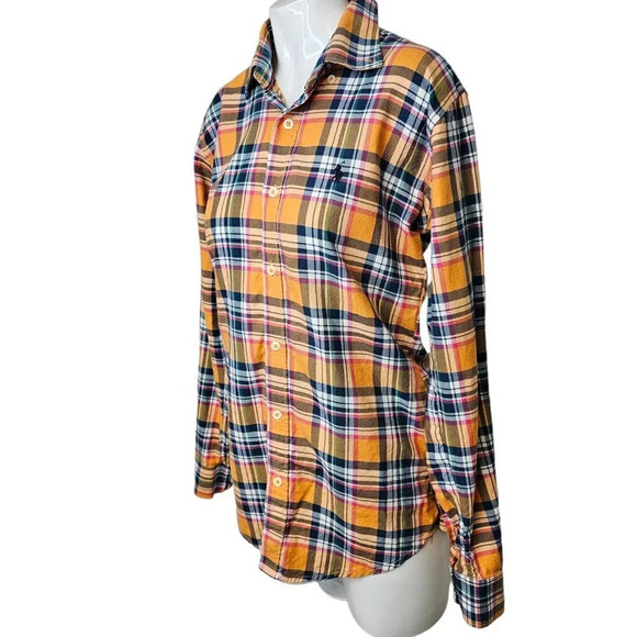 RRL Ralph Lauren  Womens Double RL Plaid Button Down Shirt Size Medium - Picture 6 of 9